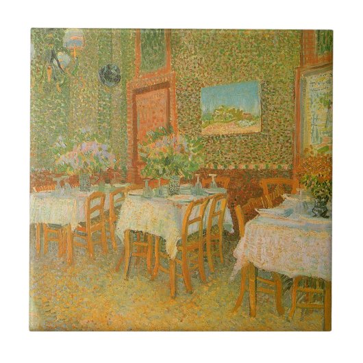 Vincent van Gogh - Interieur van een restaurant Tegeltje (Voorkant)
