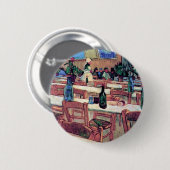 Vincent Van Gogh - Interieur van restaurant Ronde Button 5,7 Cm (Voorkant /achterkant)