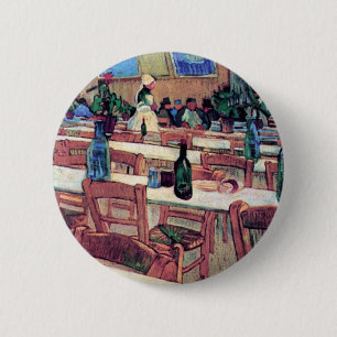 Vincent Van Gogh - Interieur van restaurant Ronde Button 5,7 Cm