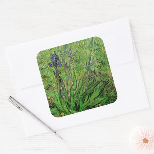 Vincent van Gogh - Iris Vierkante Sticker (Envelop)