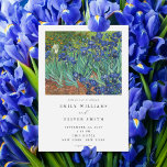 Vincent van Gogh Iriseert bloemenbruiloft Kaart<br><div class="desc">Elegante moderne huwelijksuitnodiging met Vincent Van Gogh Irissen bloemenschilderij</div>