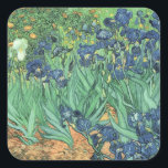 Vincent van Gogh | Irises, 1889 Vierkante Sticker<br><div class="desc">Irises,  1889 | door Vincent van Gogh | Art Location: J. Paul Getty Museum,  Los Angeles,  Verenigde Staten | Nederlandse kunstenaar | Collectie Afbeelding nummer: BAL40070</div>