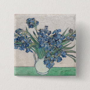 Vincent Van Gogh Irises, 1890 Vierkante Button 5,1 Cm