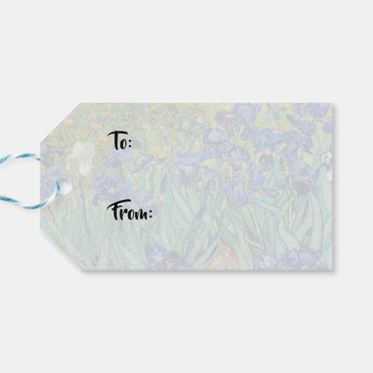 Vincent Van Gogh - Irises Cadeaulabel (Achterkant Horizontaal)