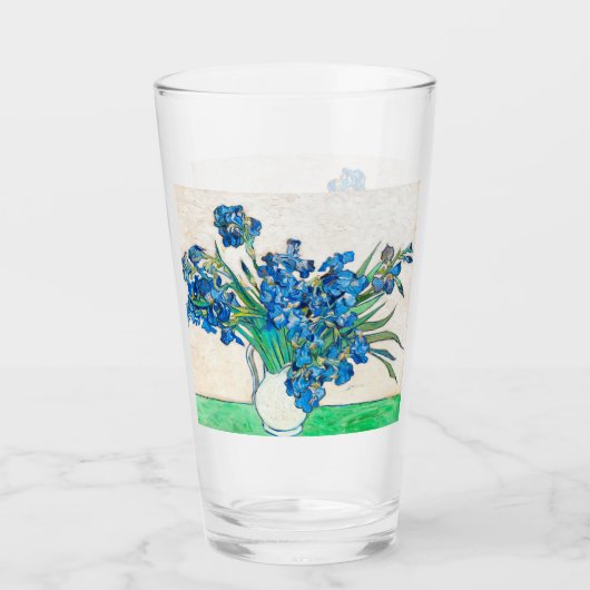 Vincent van Gogh IRISES EN ROZEN drink glas (Voorkant)