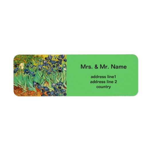 Vincent van Gogh, Irises Etiket (Voorkant)