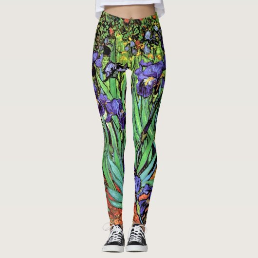 Vincent Van Gogh - Irises - Flower Lover Fine Art Leggings (Voorkant)