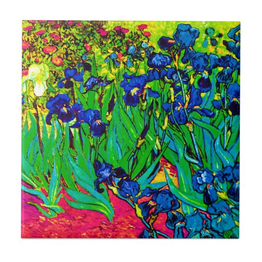 Vincent Van Gogh - Irises - Flower Lover Pop Art Tegeltje (Voorkant)