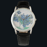 Vincent Van Gogh. Irises. Impressionisme floraal Horloge<br><div class="desc">Vincent Van Gogh kijkt uit naar 'Irises'.</div>