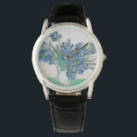 Vincent Van Gogh. Irises. Impressionisme floraal Horloge<br><div class="desc">Vincent Van Gogh kijkt uit naar 'Irises'.</div>