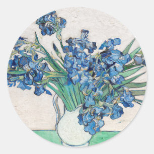 Vincent Van Gogh. Irises. Impressionisme floraal Ronde Sticker