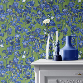 Vincent Van Gogh Irises Kobaltblauw Varengroen Behang
