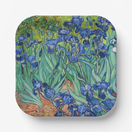 Vincent Van Gogh - Irises Papieren Bordje (Voorkant)
