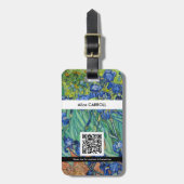 Vincent Van Gogh - Irises - QR-code Bagagelabel (Voorkant verticaal)