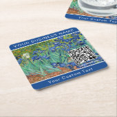 Vincent Van Gogh - Irises - QR-code Kartonnen Onderzetters (Schuin)