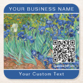Vincent Van Gogh - Irises - QR-code Kartonnen Onderzetters (Voorkant)
