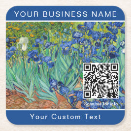 Vincent Van Gogh - Irises - QR-code Kartonnen Onderzetters