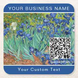Vincent Van Gogh - Irises - QR-code Kartonnen Onderzetters