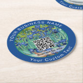 Vincent Van Gogh - Irises - QR-code Ronde Kartonnen Onderzetter (Gebogen)