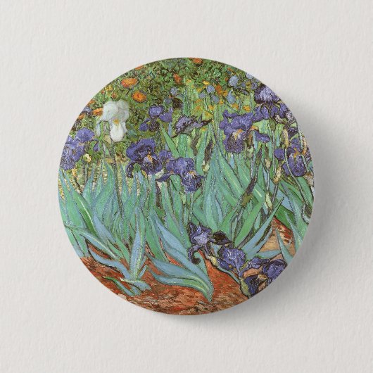 Vincent van Gogh - Irises Ronde Button 5,7 Cm (Voorkant)