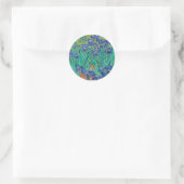 VINCENT VAN GOGH "IRISES" ROUND ENVELOPE SEAL RONDE STICKER (Tas)