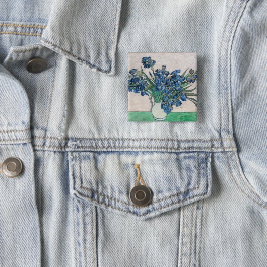 Vincent van Gogh - Irises Vierkante Button 5,1 Cm (In situ)