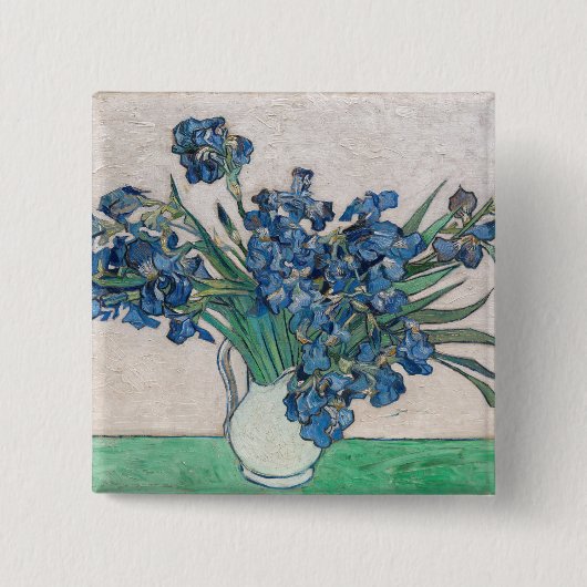 Vincent van Gogh - Irises Vierkante Button 5,1 Cm (Voorkant)