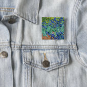 Vincent Van Gogh - Irises Vierkante Button 5,1 Cm (In situ)