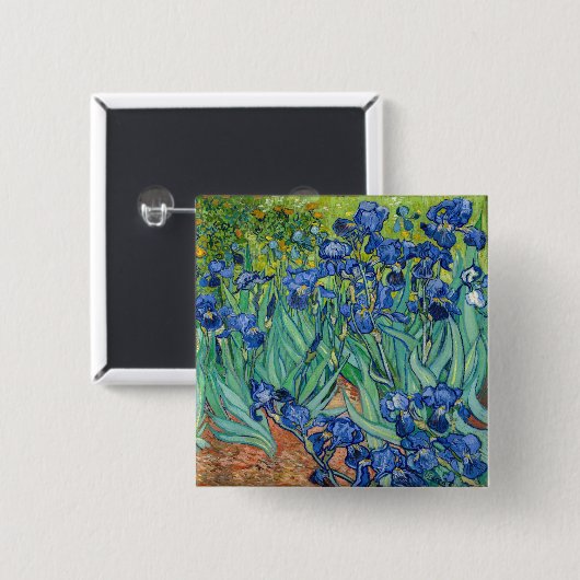 Vincent Van Gogh - Irises Vierkante Button 5,1 Cm (Voorkant /achterkant)