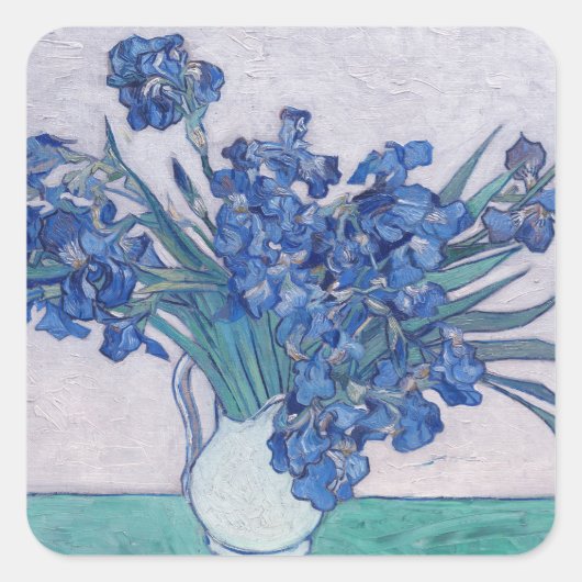 Vincent Van Gogh. Irises Vierkante Sticker (Voorkant)