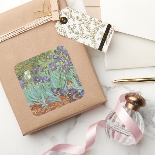 Vincent van Gogh - Irises Vierkante Sticker (Geschenken)