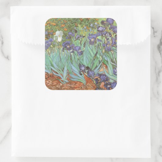 Vincent van Gogh - Irises Vierkante Sticker (Tas)