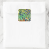 Vincent van Gogh, Irises Vierkante Sticker (Tas)