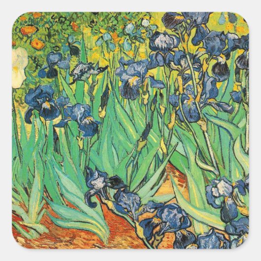 Vincent van Gogh, Irises Vierkante Sticker (Voorkant)