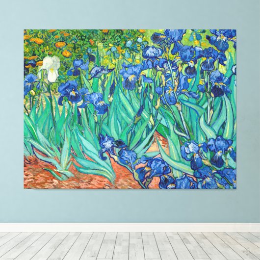 VINCENT VAN GOGH - Irissen 1889 Canvas Afdruk (Insitu (Houten vloer))