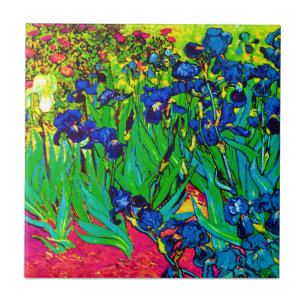 Vincent Van Gogh - Irissen - Bloemenliefhebber Pop Tegeltje