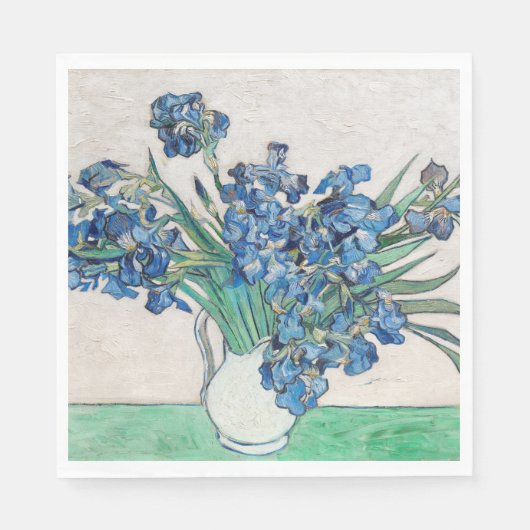 Vincent Van Gogh Irissen. Impressionisme floraal Servet (Voorkant)