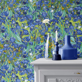 Vincent Van Gogh Irissen in blauw en groen Behang