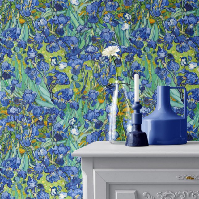 Vincent Van Gogh Irissen in blauw en groen Behang (Creator heeft geüpload)