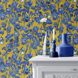 Vincent Van Gogh Irissen Kobaltblauw Mosterdgeel Behang