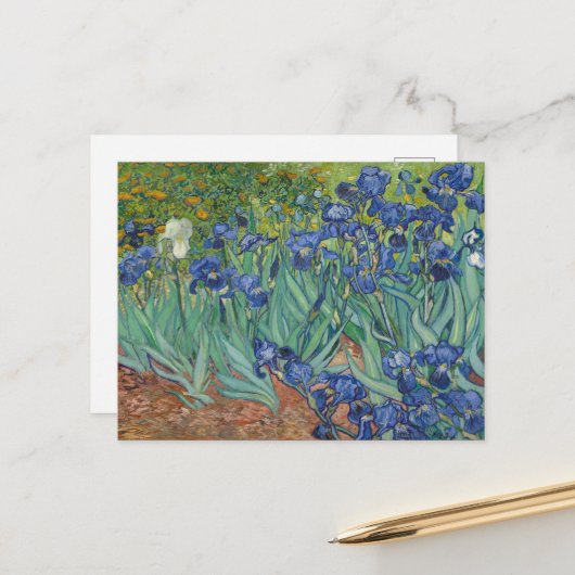 Vincent van Gogh, Irissen, Les Iris Briefkaart (Voorkant / Achterkant in situ)
