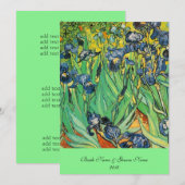 Vincent van Gogh,Irissen Menu (Voorkant / Achterkant)