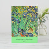 Vincent van Gogh,Irissen Menu (Staand voorkant)