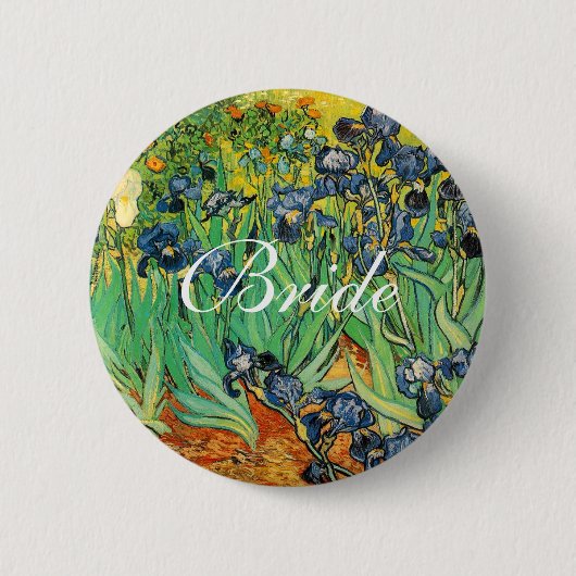 Vincent van Gogh,Irissen Ronde Button 5,7 Cm (Voorkant)