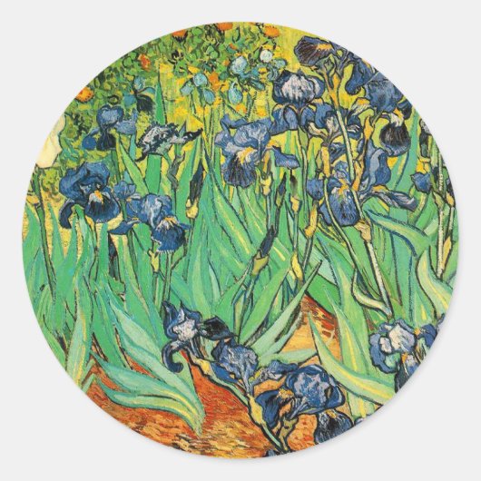 Vincent van Gogh, Irissen Ronde Sticker (Voorkant)