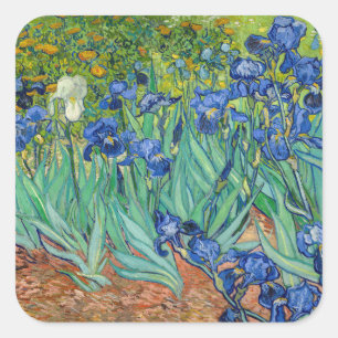 Vincent Van Gogh - Irissen Vierkante Sticker
