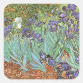 Vincent van Gogh - Irissen Vierkante Sticker (Voorkant)