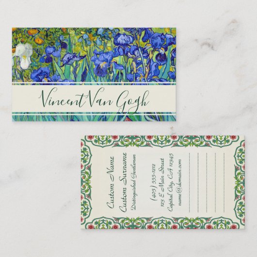 Vincent van Gogh Irist bloemen levendige kunst Visitekaartje (Voorkant / Achterkant)