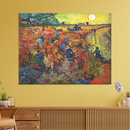 Vincent van Gogh is de Rode Vineyard Canvas Afdruk (Insitu (Woonkamer))