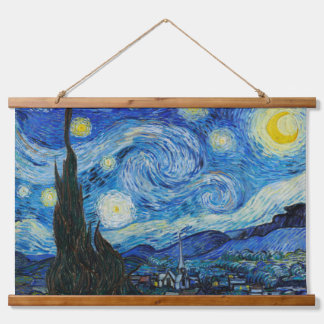 Vincent Van Gogh is de Sterrennacht (1889) Hangend Wandkleed